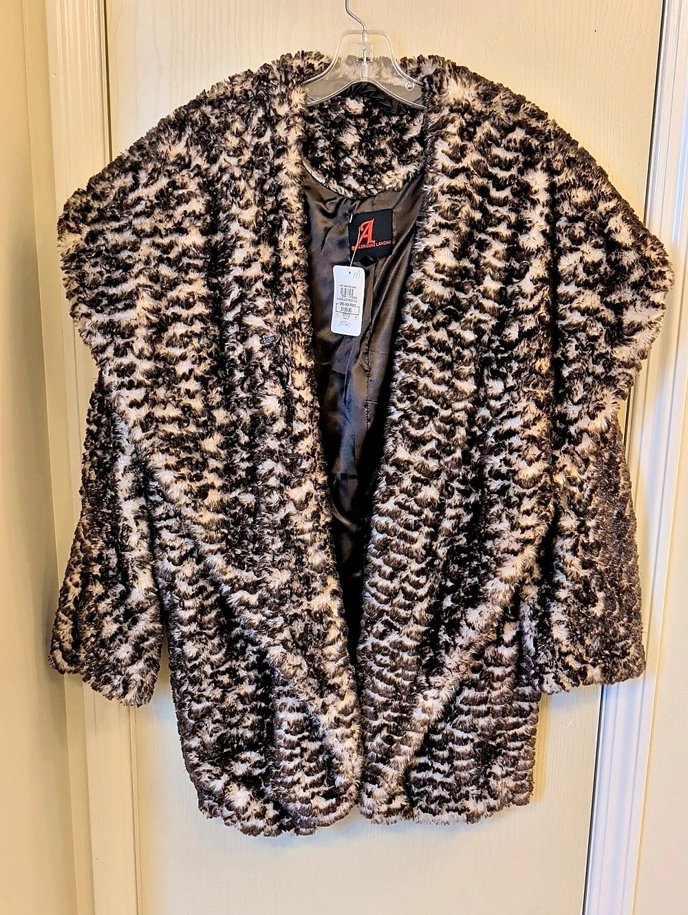 Adrienne Landau AL Cocoon Jacket Animal Print Brown Black M/XL NWT